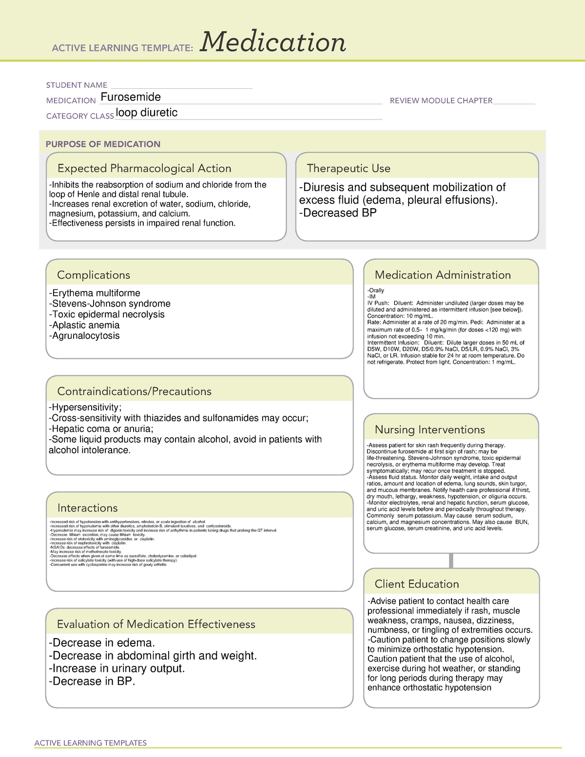 furosemide-medication-ati-active-learning-templates-medication-student-name-studocu