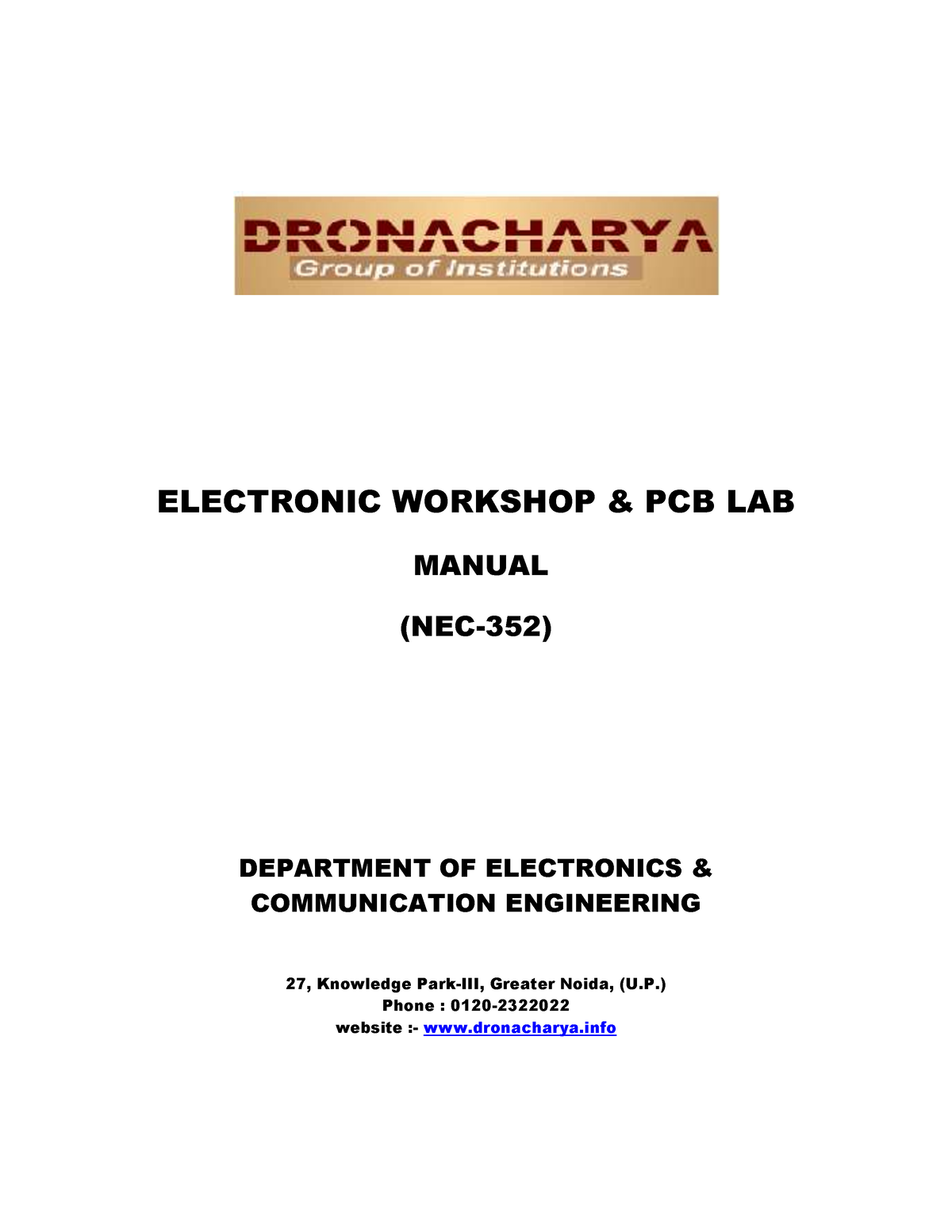 Electronic Workshop PCB Lab2 - ELECTRONIC WORKSHOP & PCB LAB MANUAL ...