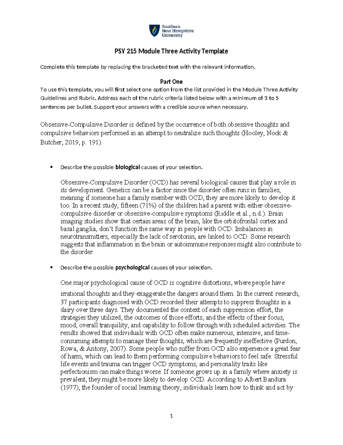 PSY 215 Module Three Activity Template - PSY 215 Module Three Activity ...