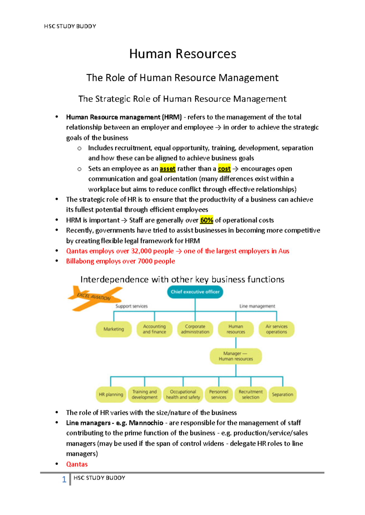 Human Resources - HR notes and case studies. - Human Resources The Role ...