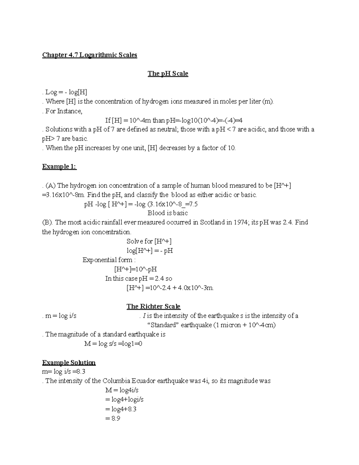 math-notes-chapter-4-logarithmic-scales-the-ph-scale-log-log-h