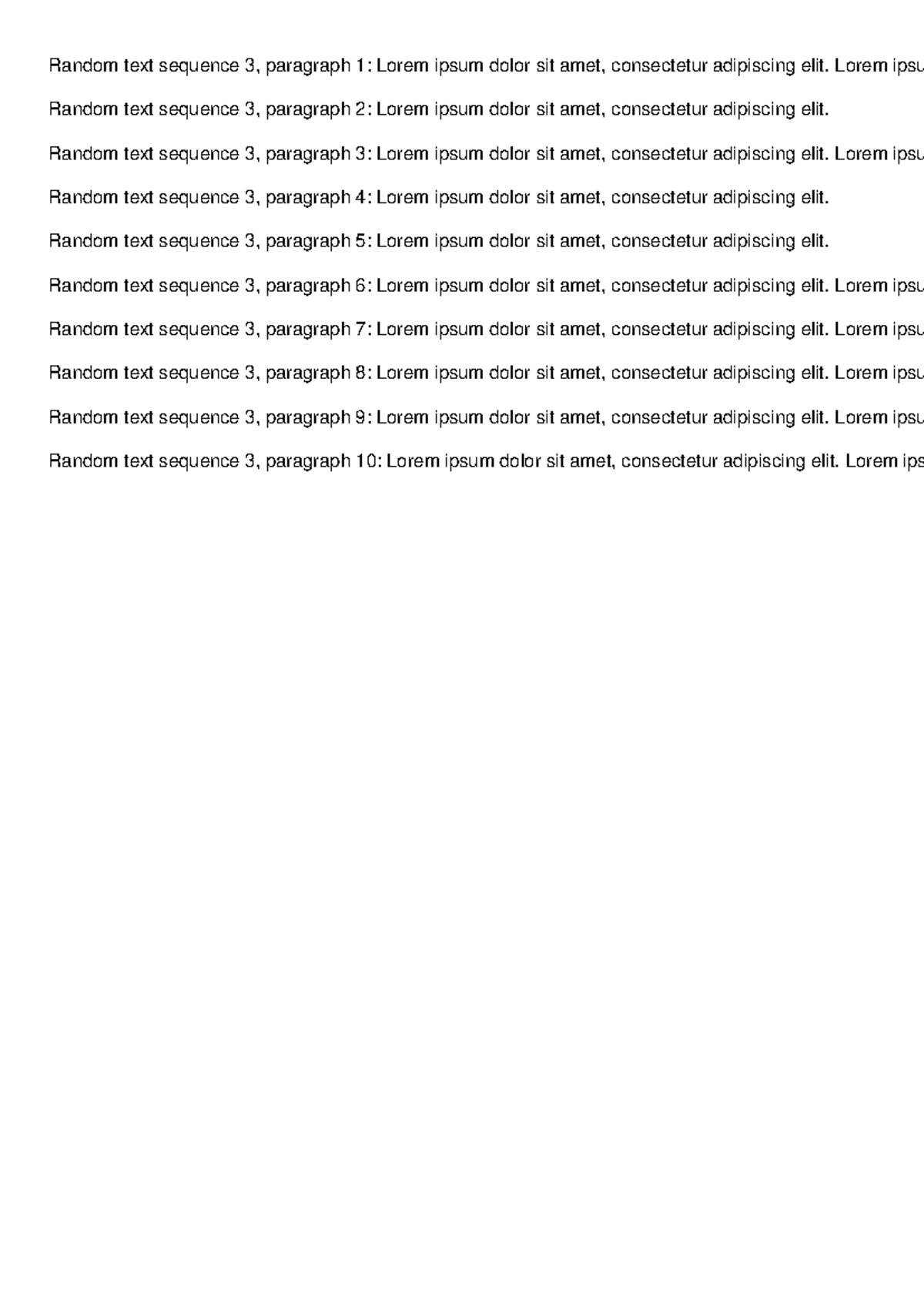 Unique Random Text 3 - ignore - Random text sequence 3, paragraph 1 ...