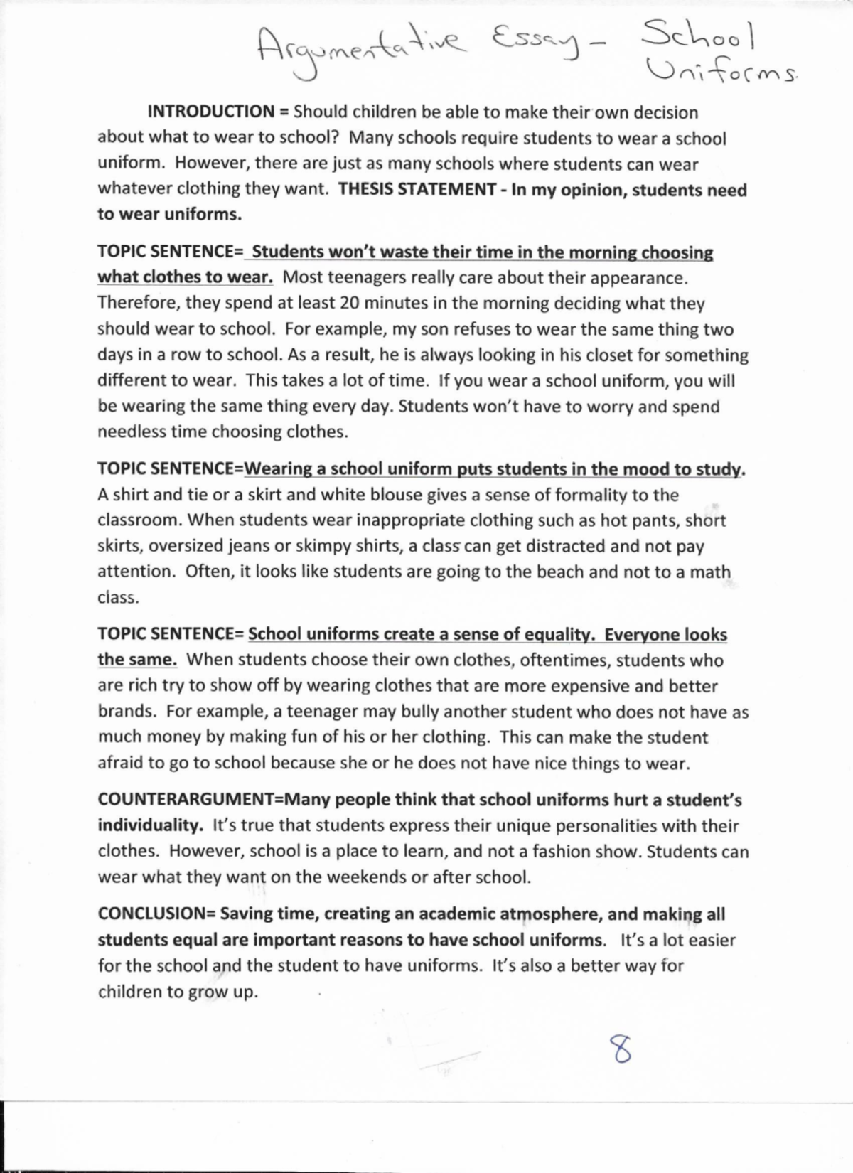 school uniform essay introduction