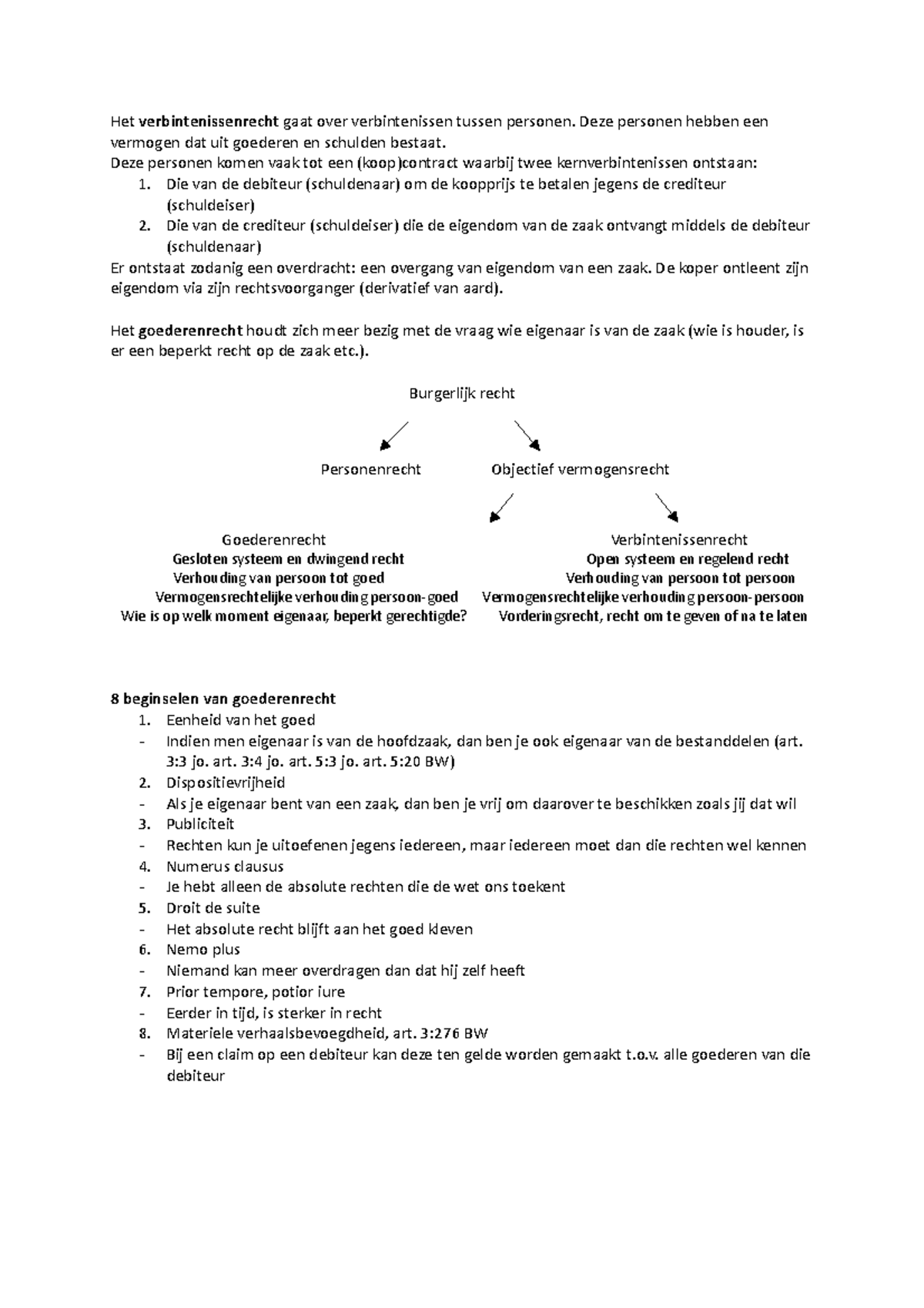 Goederenrecht Week 1 College - Het Verbintenissenrecht Gaat Over ...