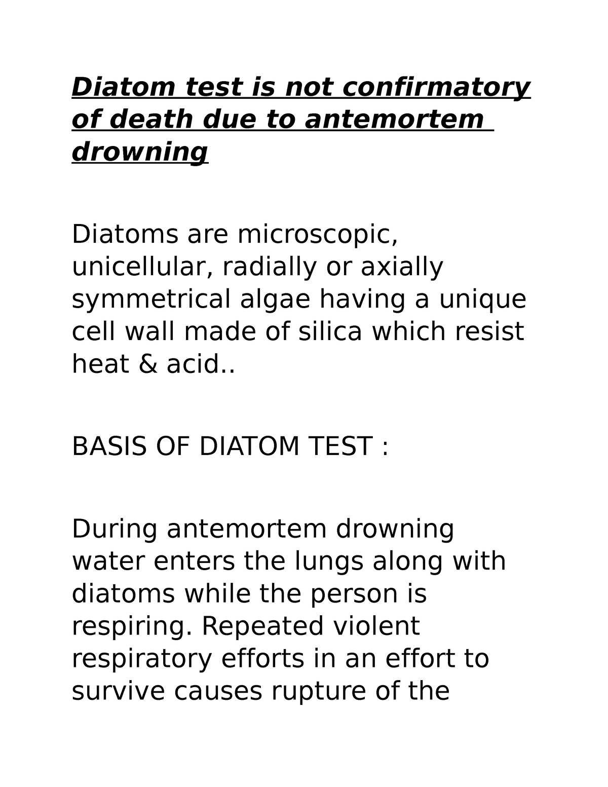 Diatom Test - This Note Aims To Provide Valuable Insights And Practical ...