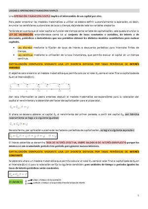 Unidad 1 - UNIDAD 1 GENERALIDADES. CAPITAL Y RÉDITO MATEMÁTICA ...