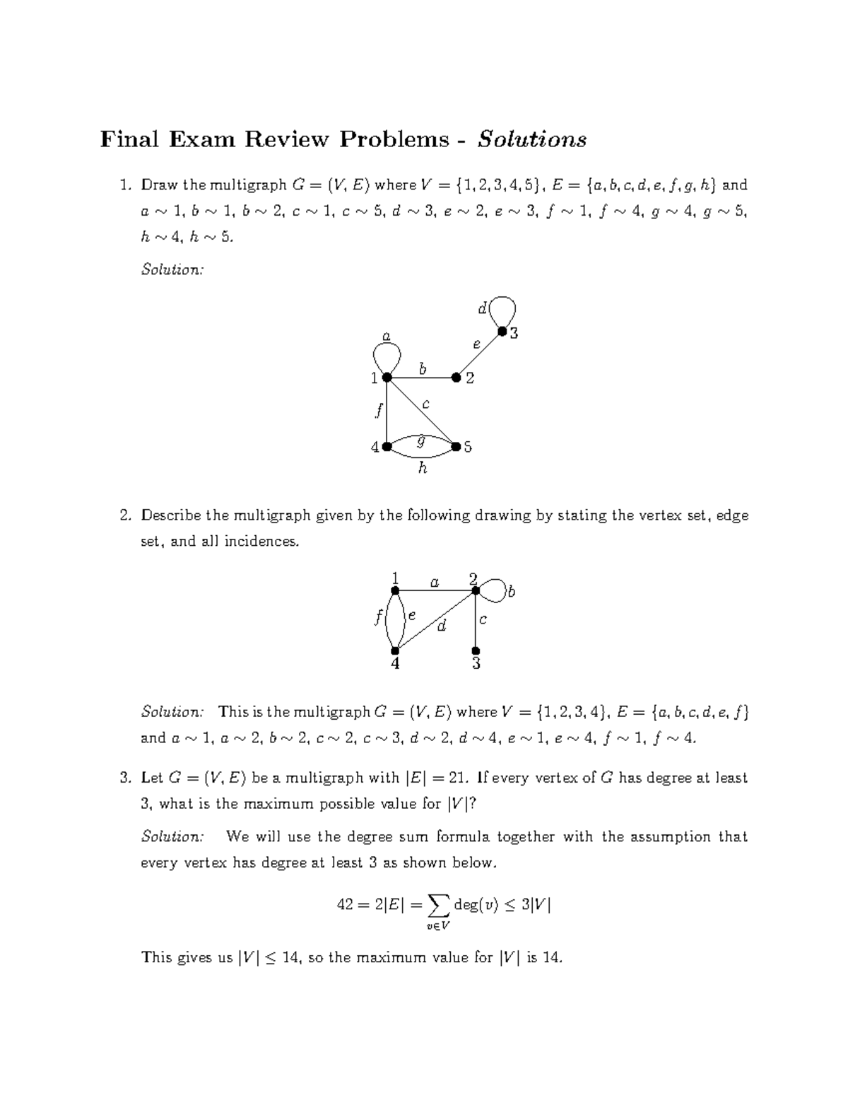 Review problems final sol - Final Exam Review Problems Solutions 1 ...