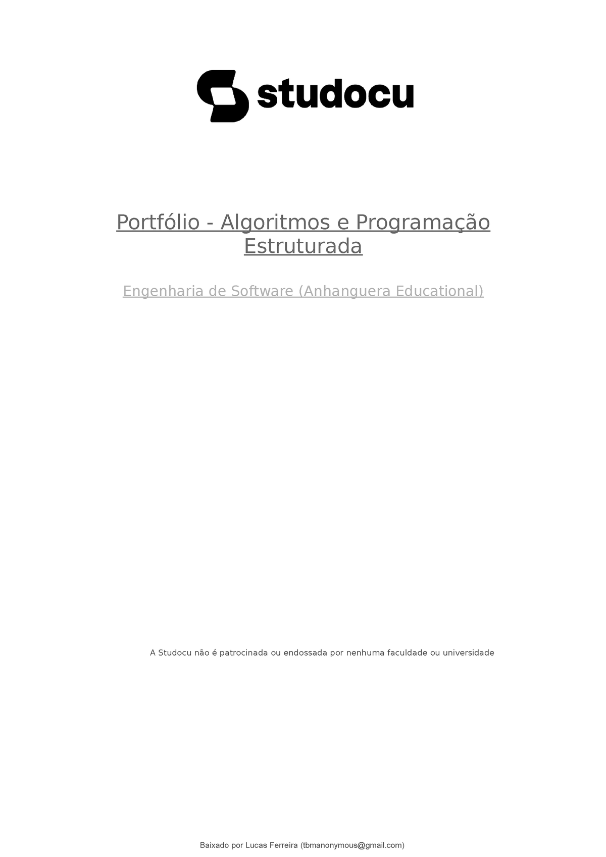 Portfolio Algoritmos E Programacao Estruturada - Portfólio - Algoritmos ...