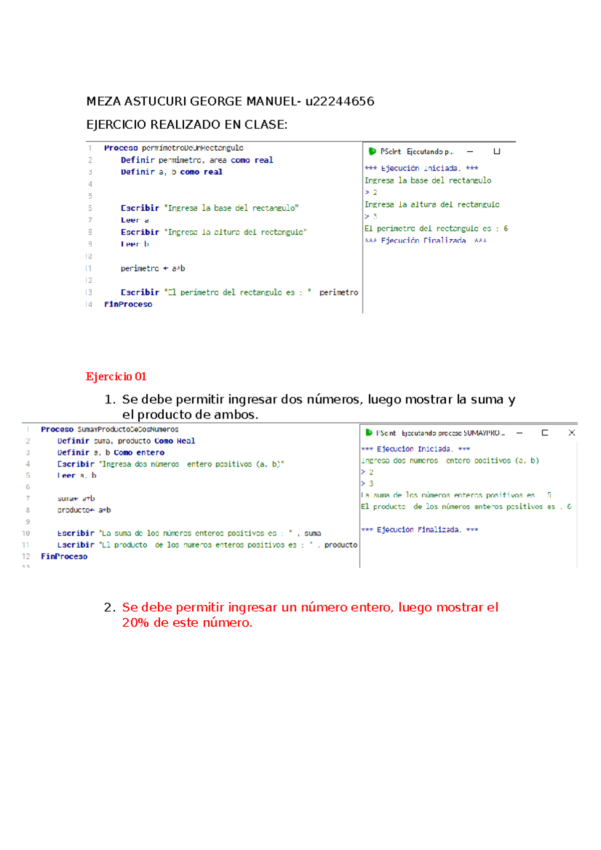 Algoritmo s3 - MEZA ASTUCURI GEORGE MANUEL- u EJERCICIO REALIZADO EN ...