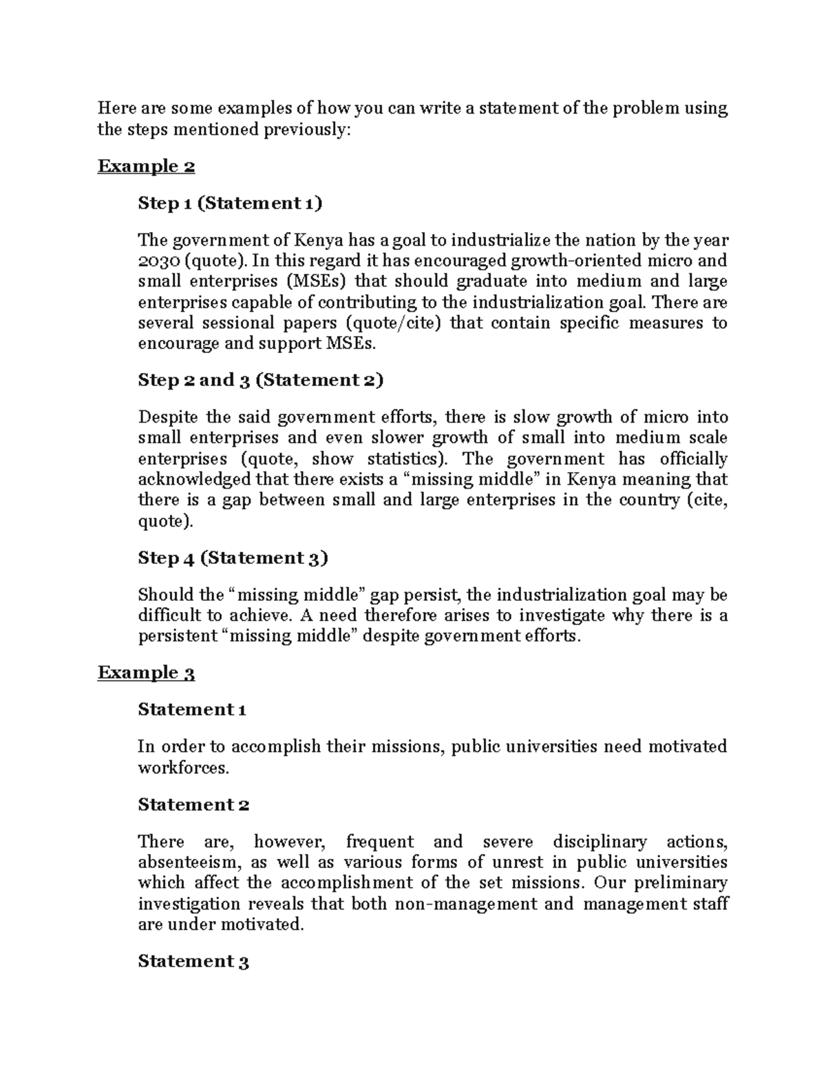 03c Examples of problem statement - Here are some examples of how you ...