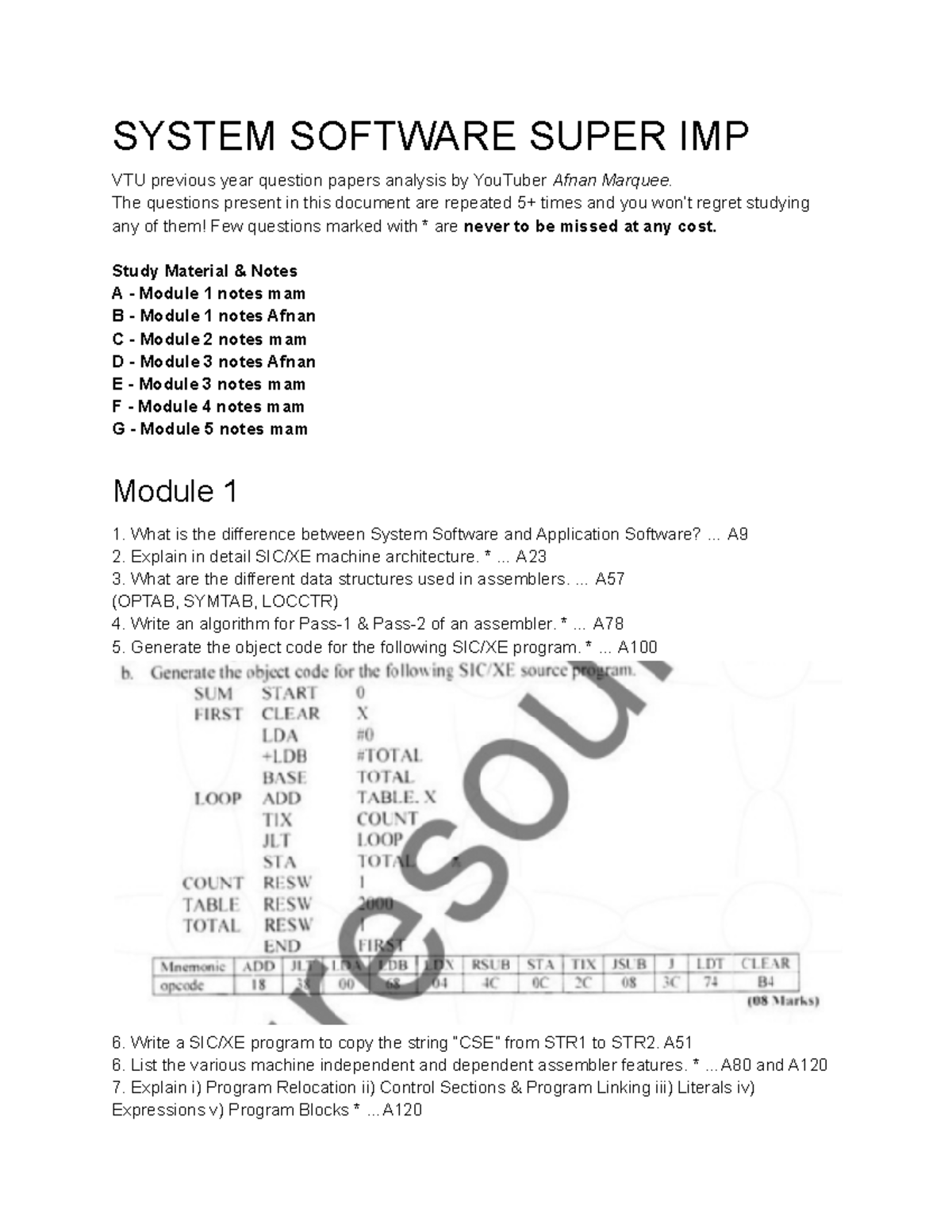 SS super imp (1) (1) SYSTEM SOFTWARE SUPER IMP VTU previous year