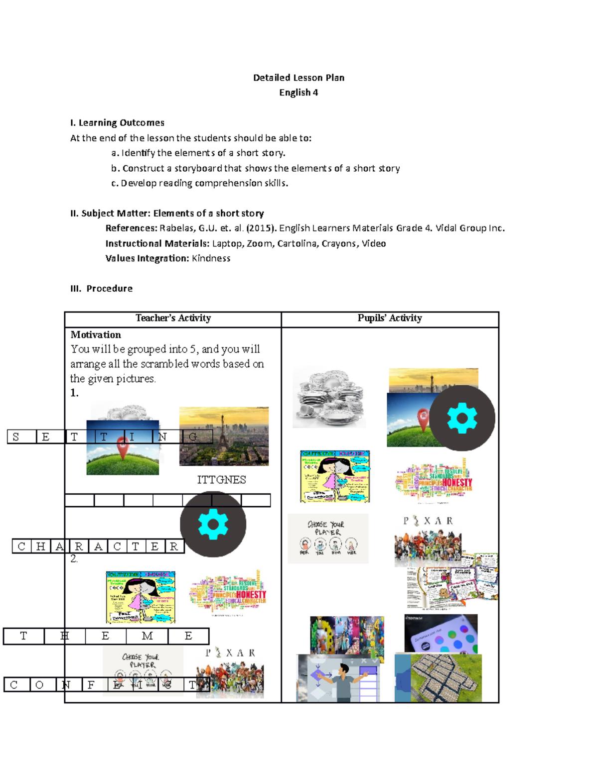 EL 213 Instructional Materials Development and Evaluation Detailed