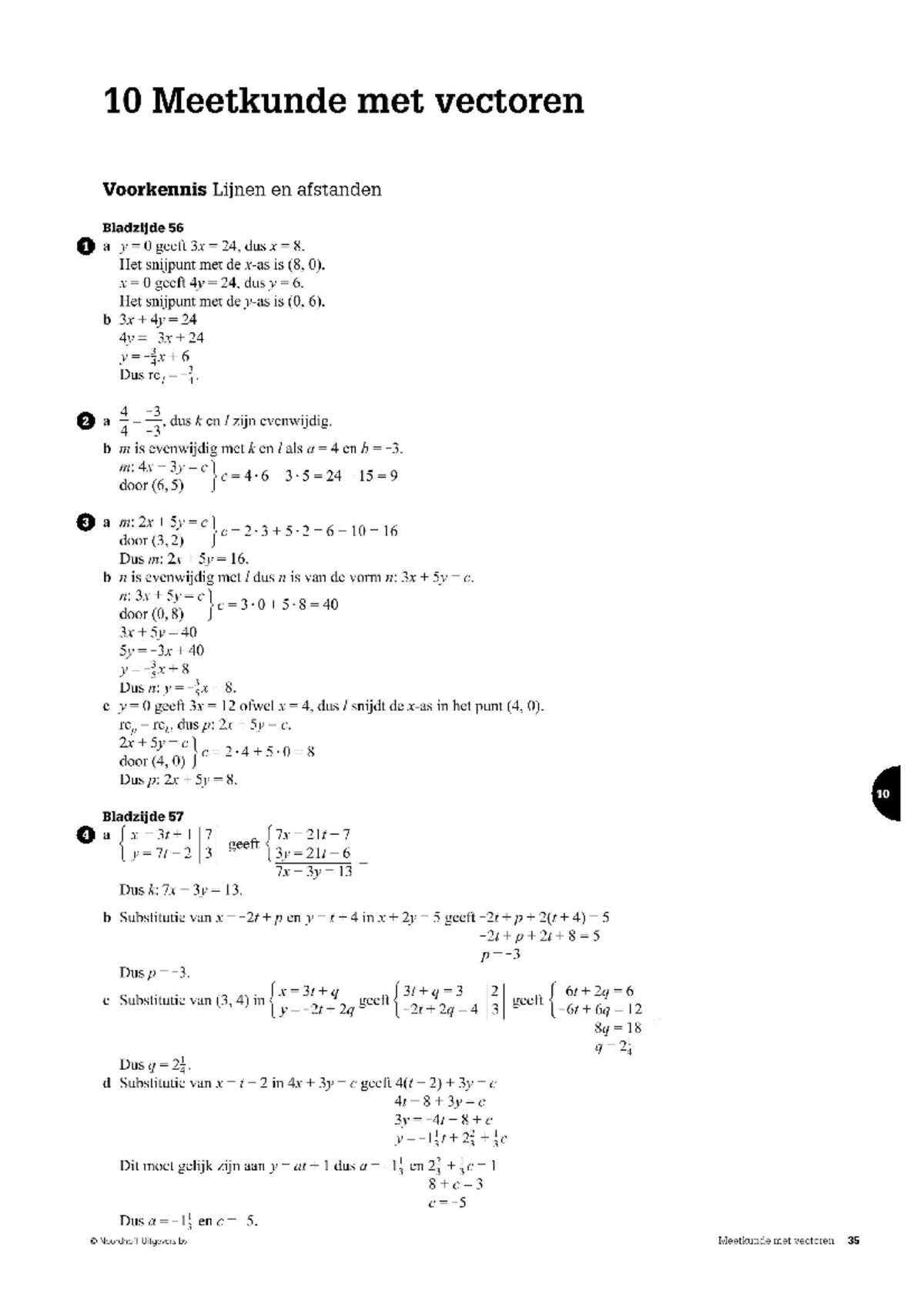 Uitw VB H10 - Antwoorden - 10 Meetkunde Met Vectoren Voorkennis Lijnen ...