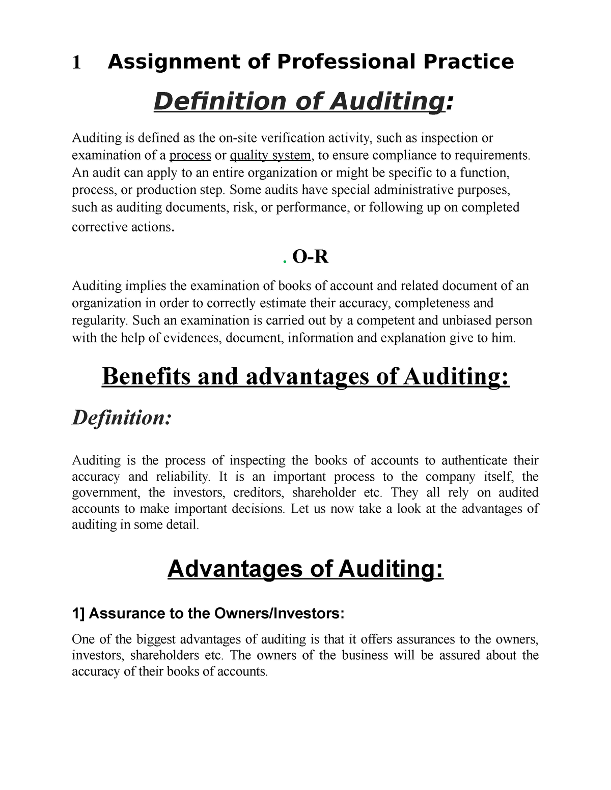 Advantages And Limitations Of Auditing - Definition Of Auditing ...