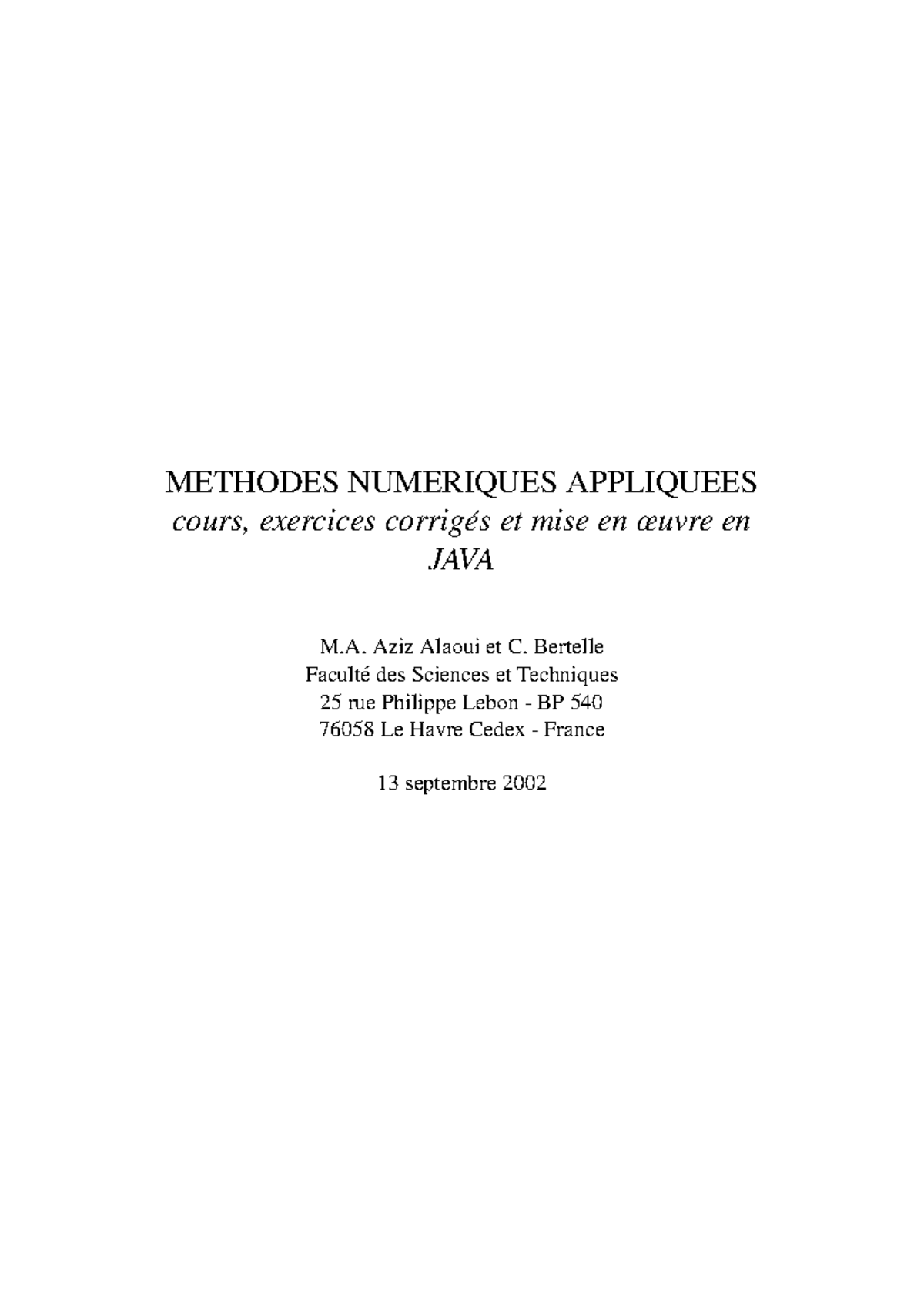 Methodes-numeriques-appliquees - METHODES NUMERIQUES APPLIQUEES Cours ...