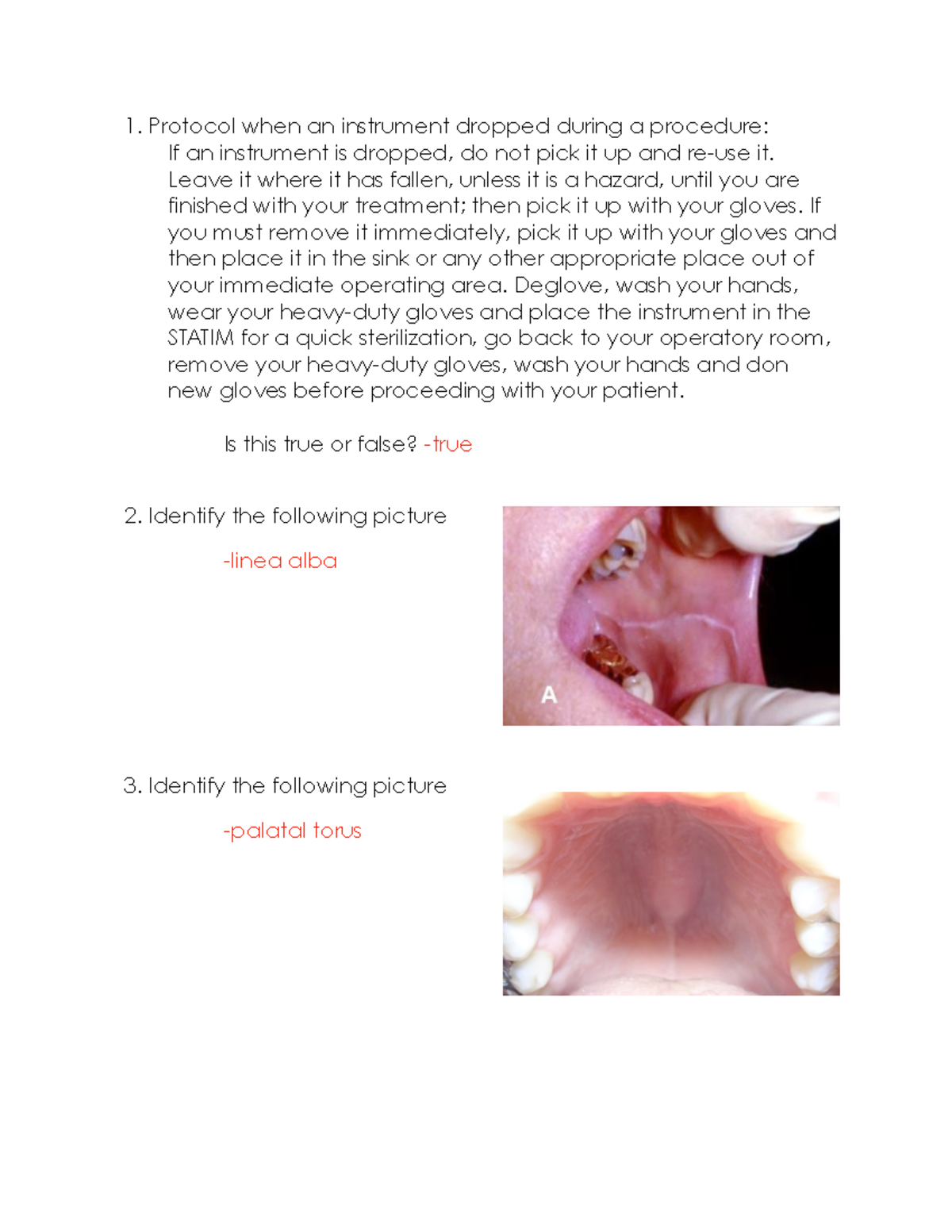 Intro to Clinical OSCE Final Practice pdf - Protocol when an instrument ...