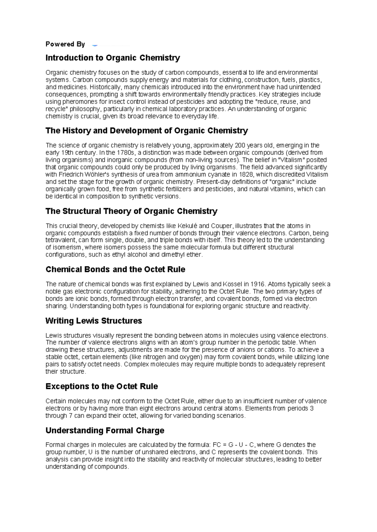 Shortsummary Summary Principles of Chemistry Powered By