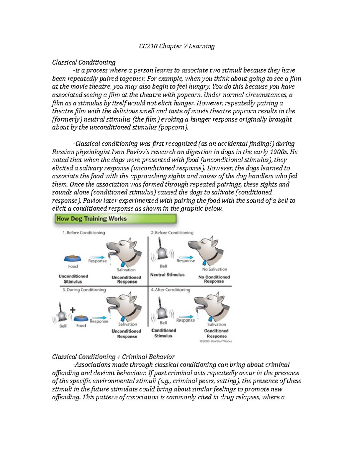 CC210 Chapter 7 Learning - CC210 Chapter 7 Learning Classical ...