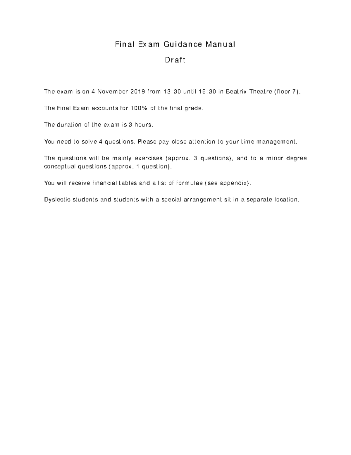 Example Exam Warning TT undefined function 32 Fin a l Ex a m Gu id