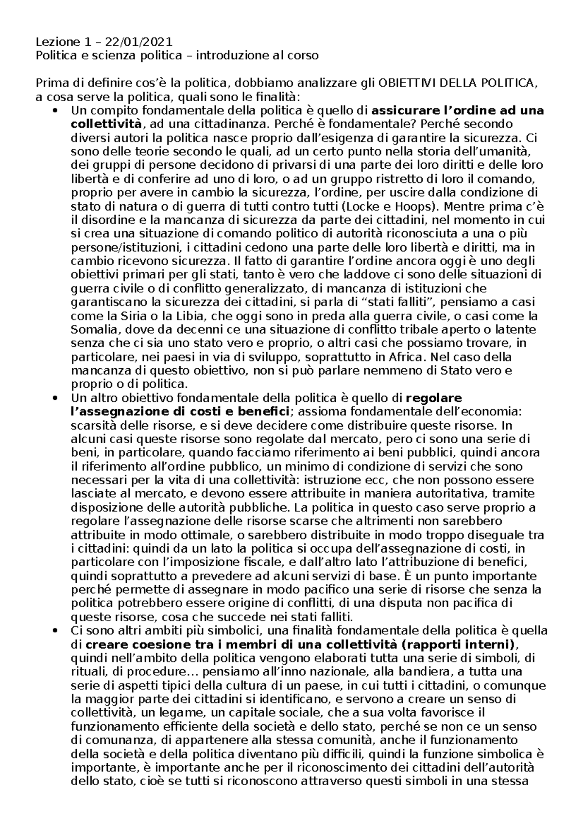 Copia Di Scienza Politica - Ozzano - Lezione 1 – 22/01/ Politica E ...