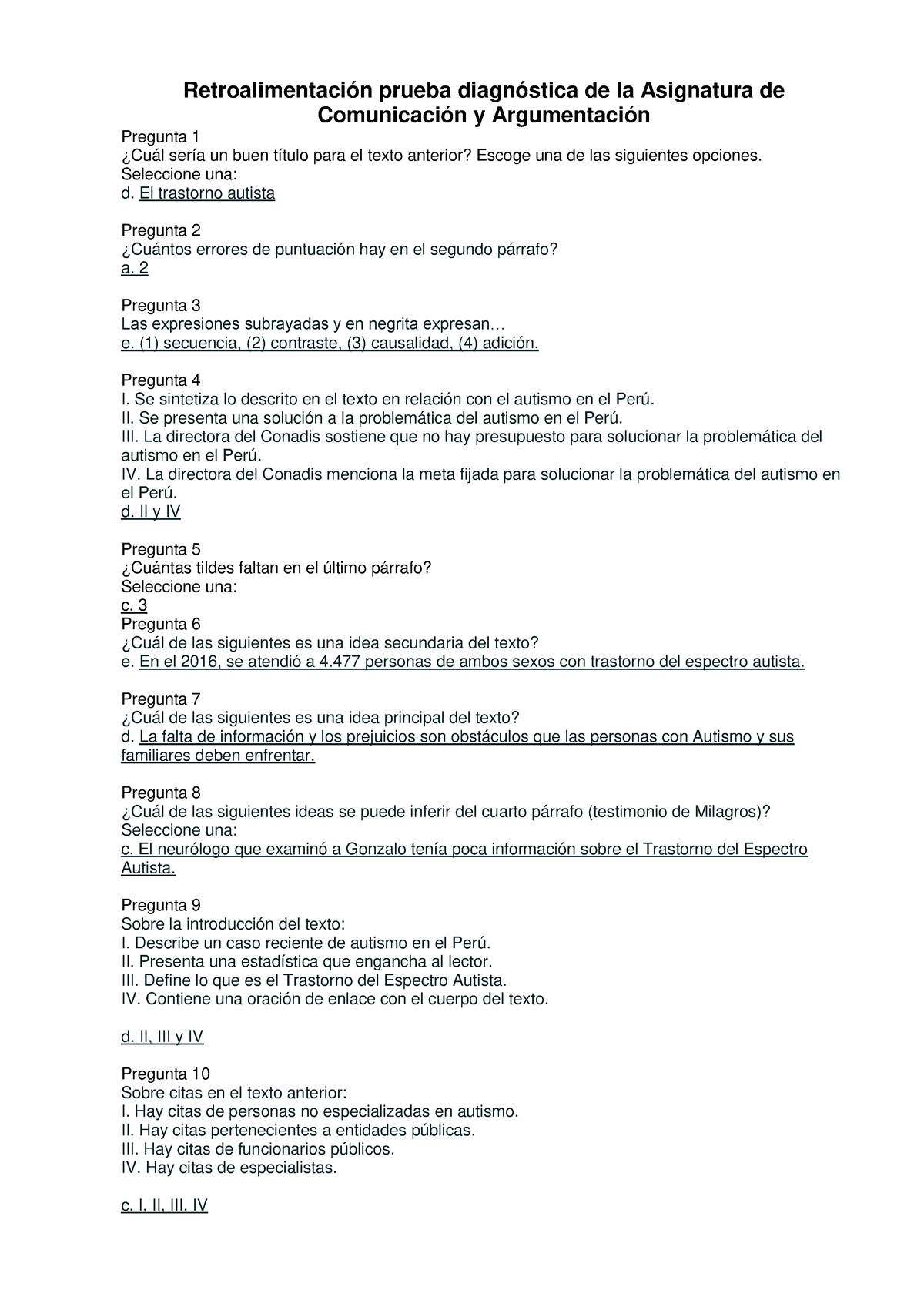 Retroalimentación Evaluación De Entrada - Retroalimentación Prueba ...