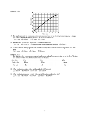 Worksheet physics 1 #6 - Questions 47- Three identical laboratory carts ...