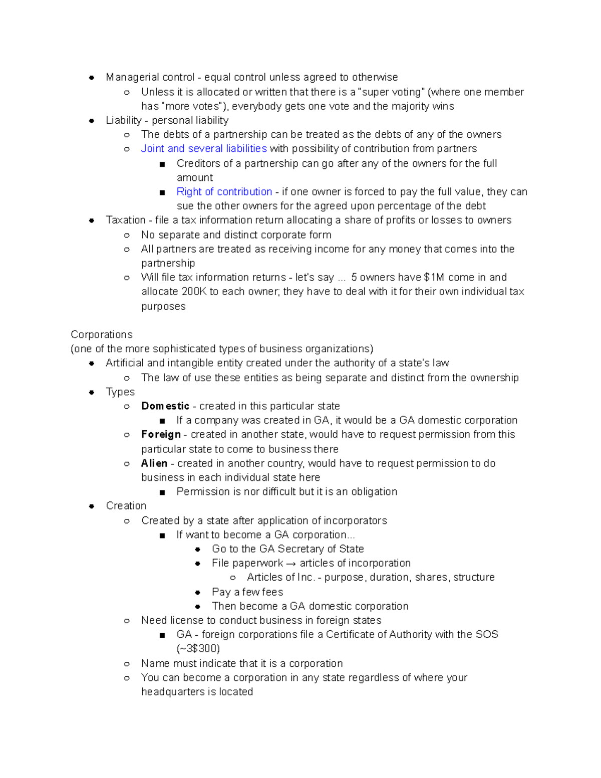 Chapter 14 - Business Organizations pt3 - Managerial control - equal ...