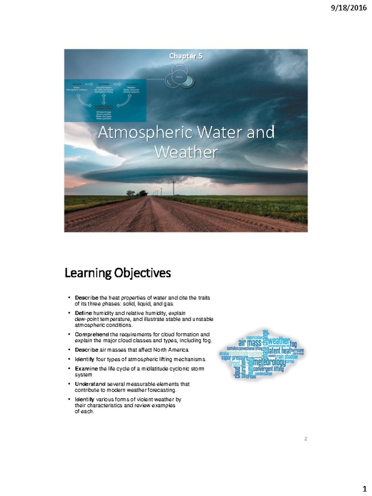 Atmospheric Water and Weather - Atmospheric Water and Weather Chapter 5 ...