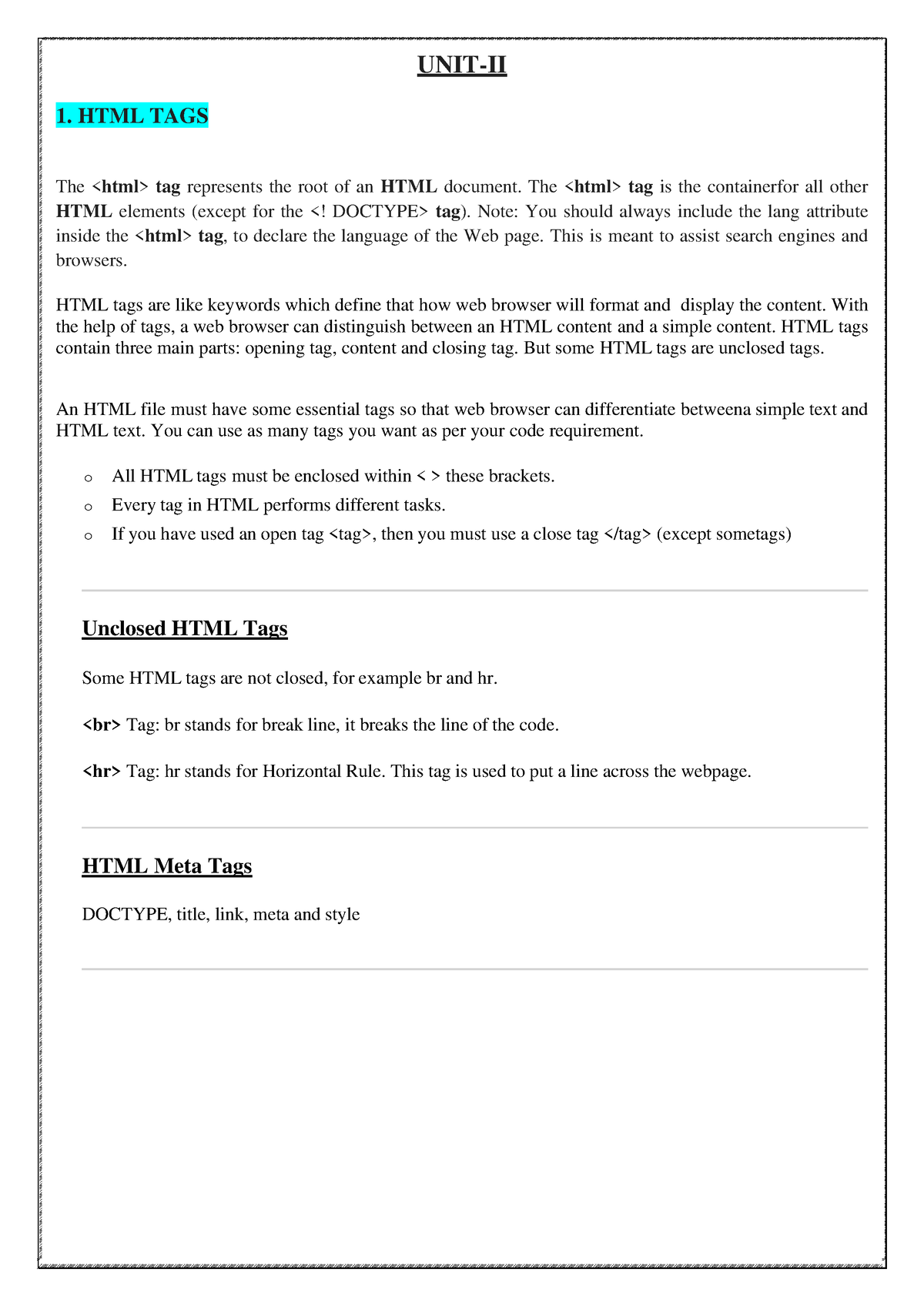 hyper-text-mark-up-language-1-html-tags-unit-ii-the-tag-represents