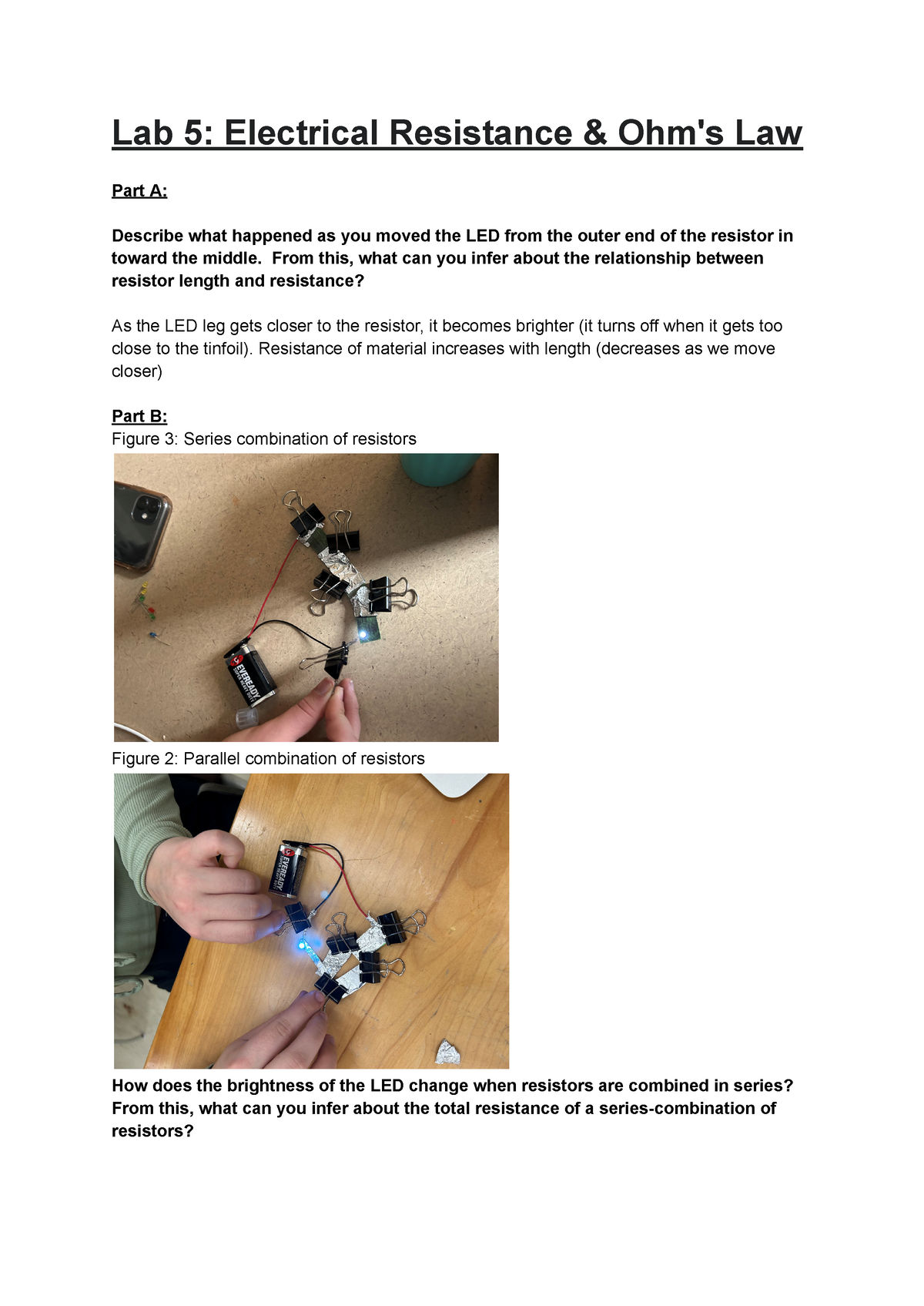 Lab 5 Electrical Resistance & Ohm's Law - Lab 5: Electrical Resistance ...