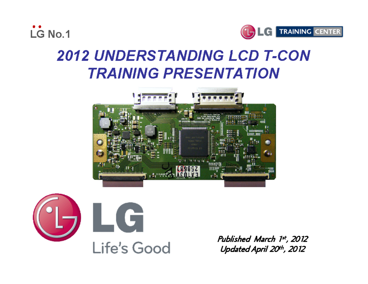 Entendiendo LCD T-CON LG Presentación DE Entrenamiento - 2012 ...