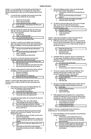 NP 1 CHN Questions - NP1 - NURSING PRACTICE I COMMUNITY HEALTH NURSING ...