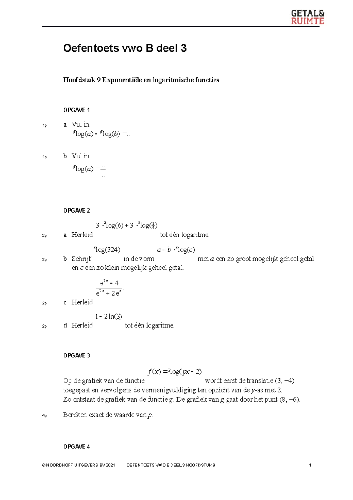 GR12 VB3 H09 Oefentoets - Oefentoets Vwo B Deel 3 Hoofdstuk 9 ...