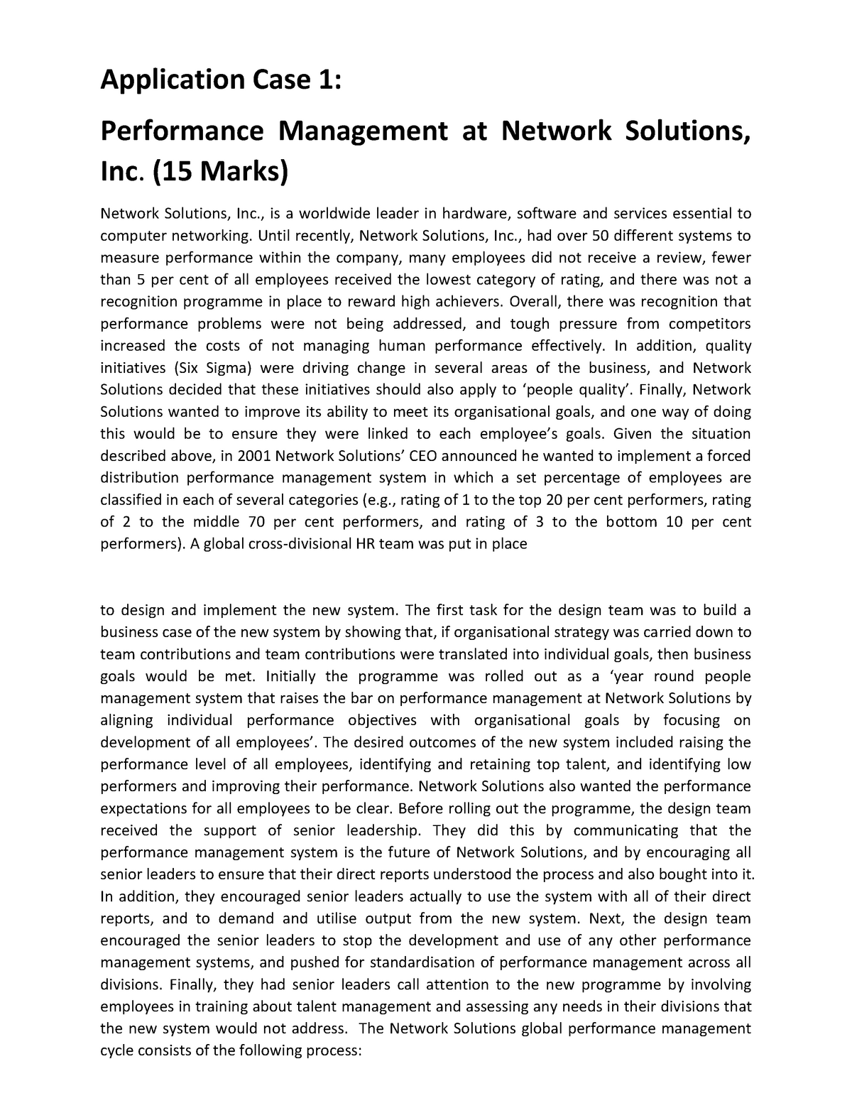 performance management at network solutions inc case study solution