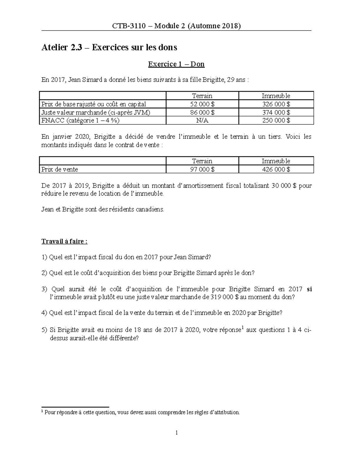 Atelier 2.3 Dons - CTB-3110 – Module 2 (Automne 2018) Atelier 2 ...