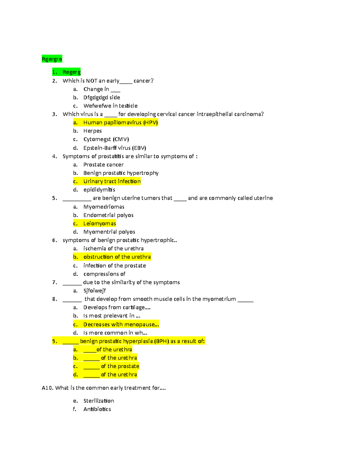 Exam 2018 Questions And Answers Rgergre 1 Regerg 2 Which Is NOT An 