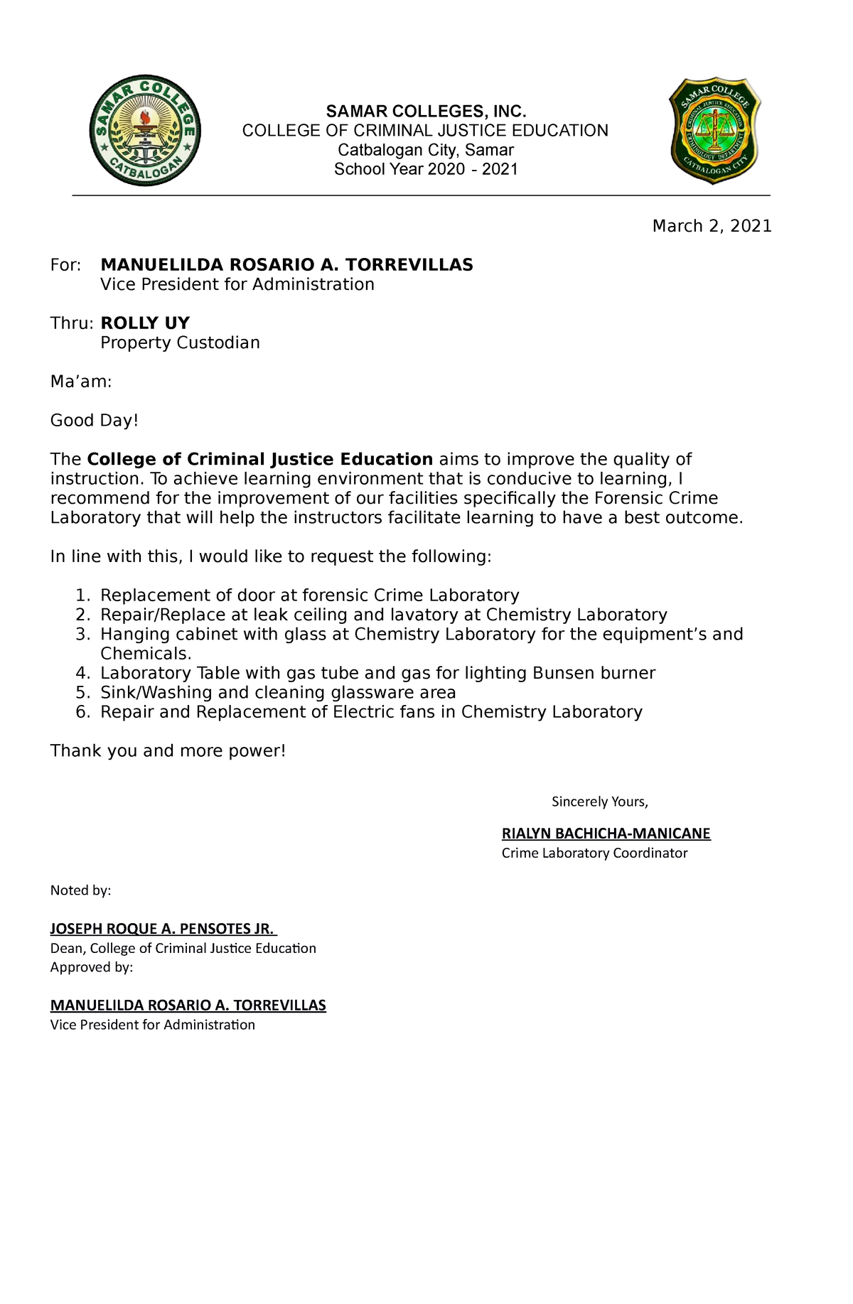 application letter for criminology students