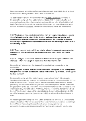 Alice In Wonderland Notes En58 Studocu