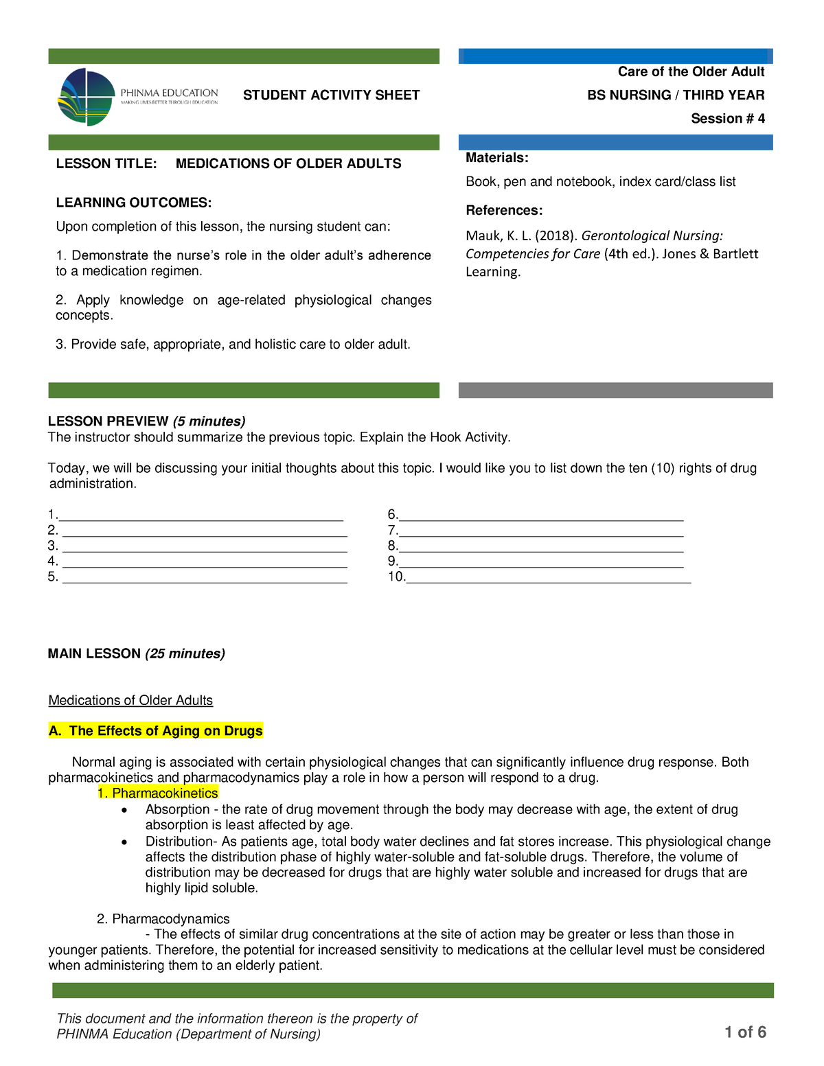 Geron-SAS-4 - Mhsg - This Document And The Information Thereon Is The ...