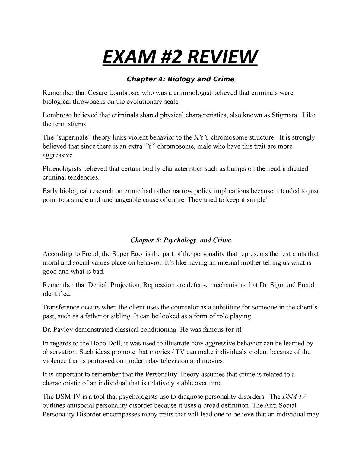 Quiz 2 Review Sheet its criminal and law class EXAM #2 REVIEW