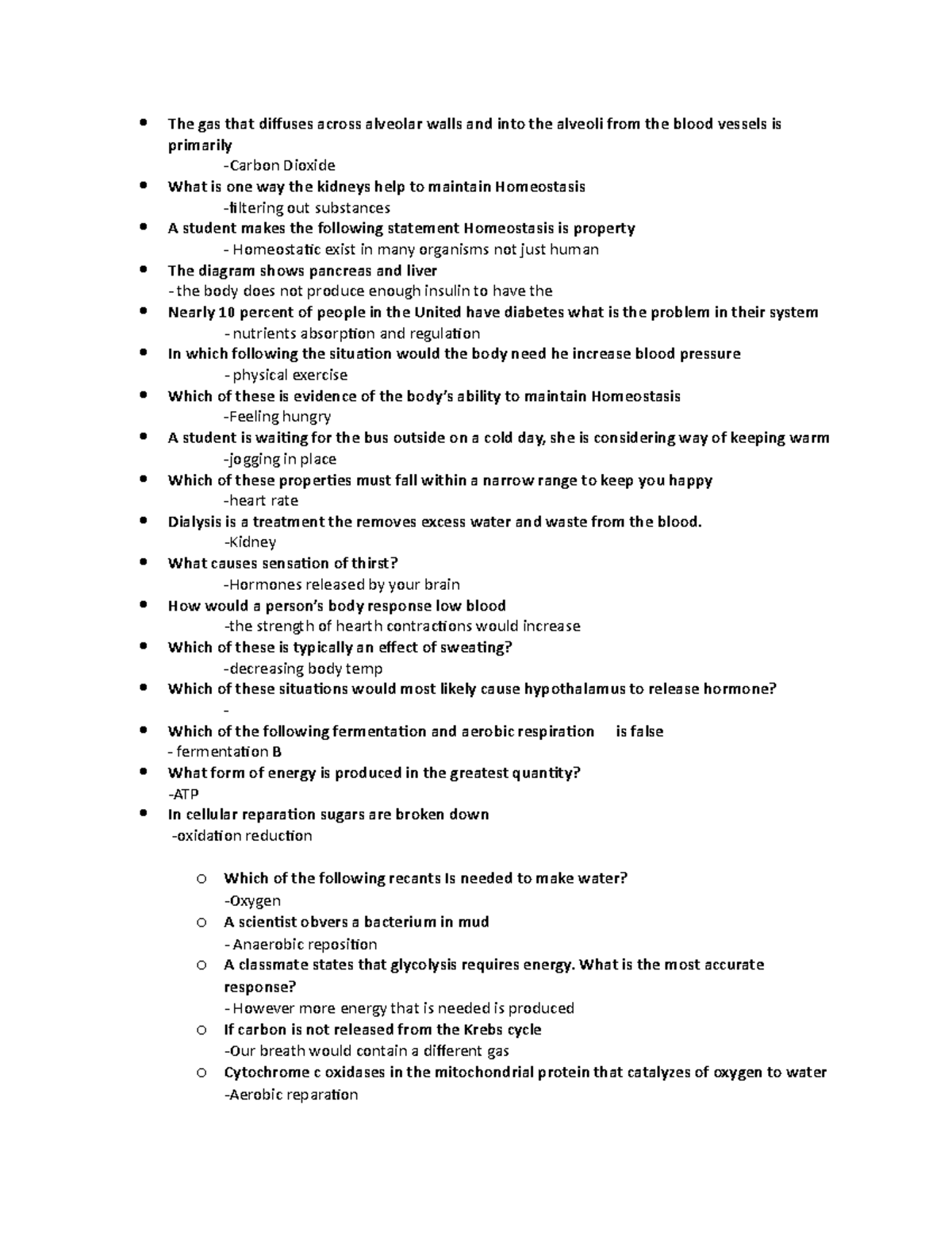 Notes - The gas that diffuses across alveolar walls and into the ...