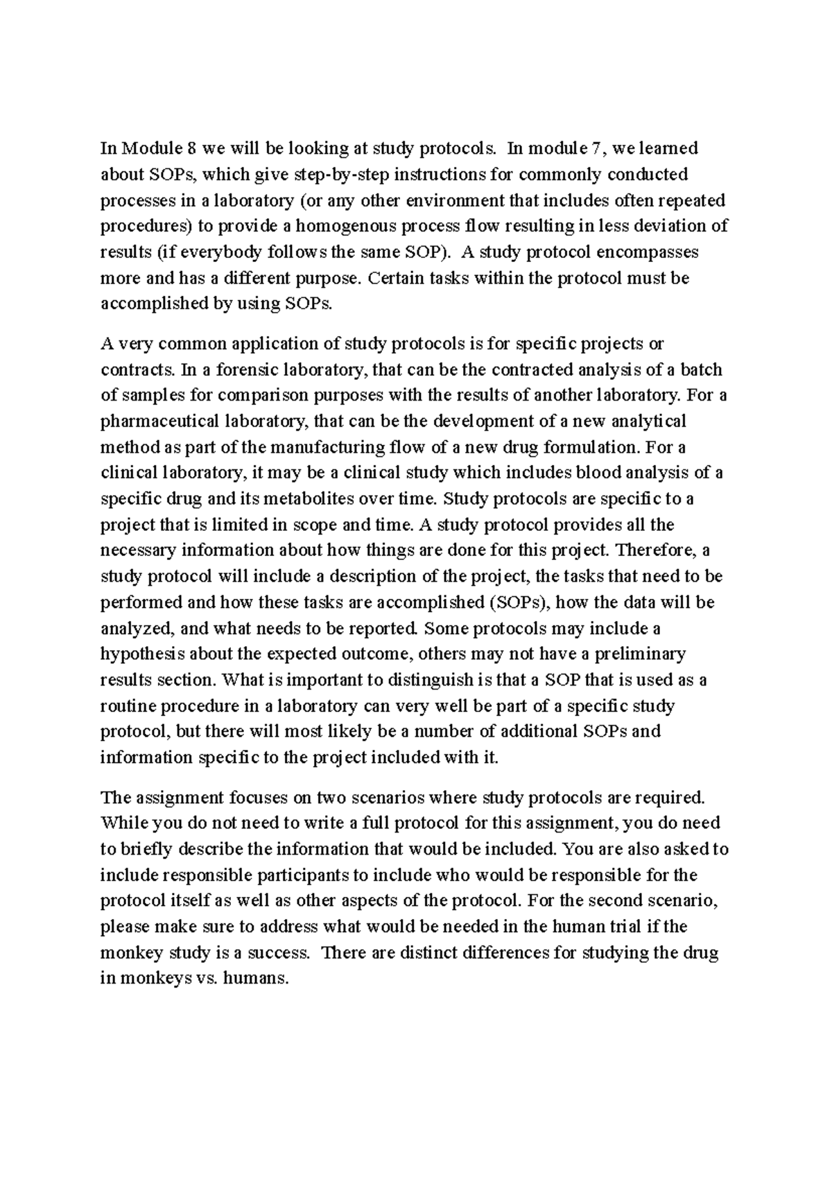 GC MS analysis assignment - In Module 8 we will be looking at study ...