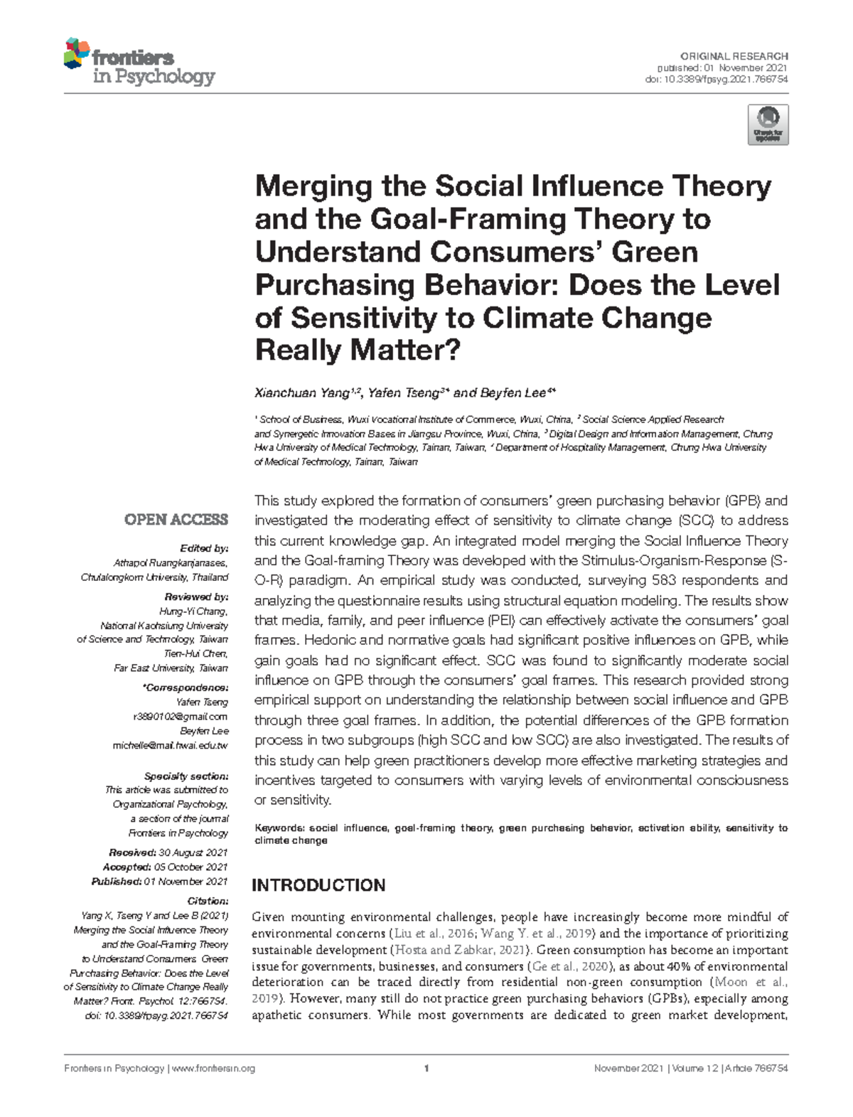 Fpsyg-12-766754 - Addressing climate change requires profound behaviour ...