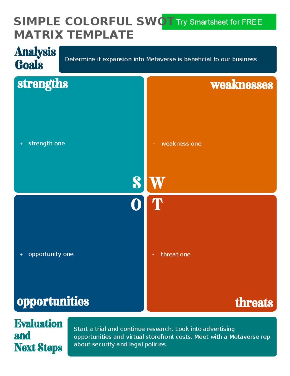 IC-Simple-Colorful-SWOT-Matrix-11542 WORD - Written Communication ...