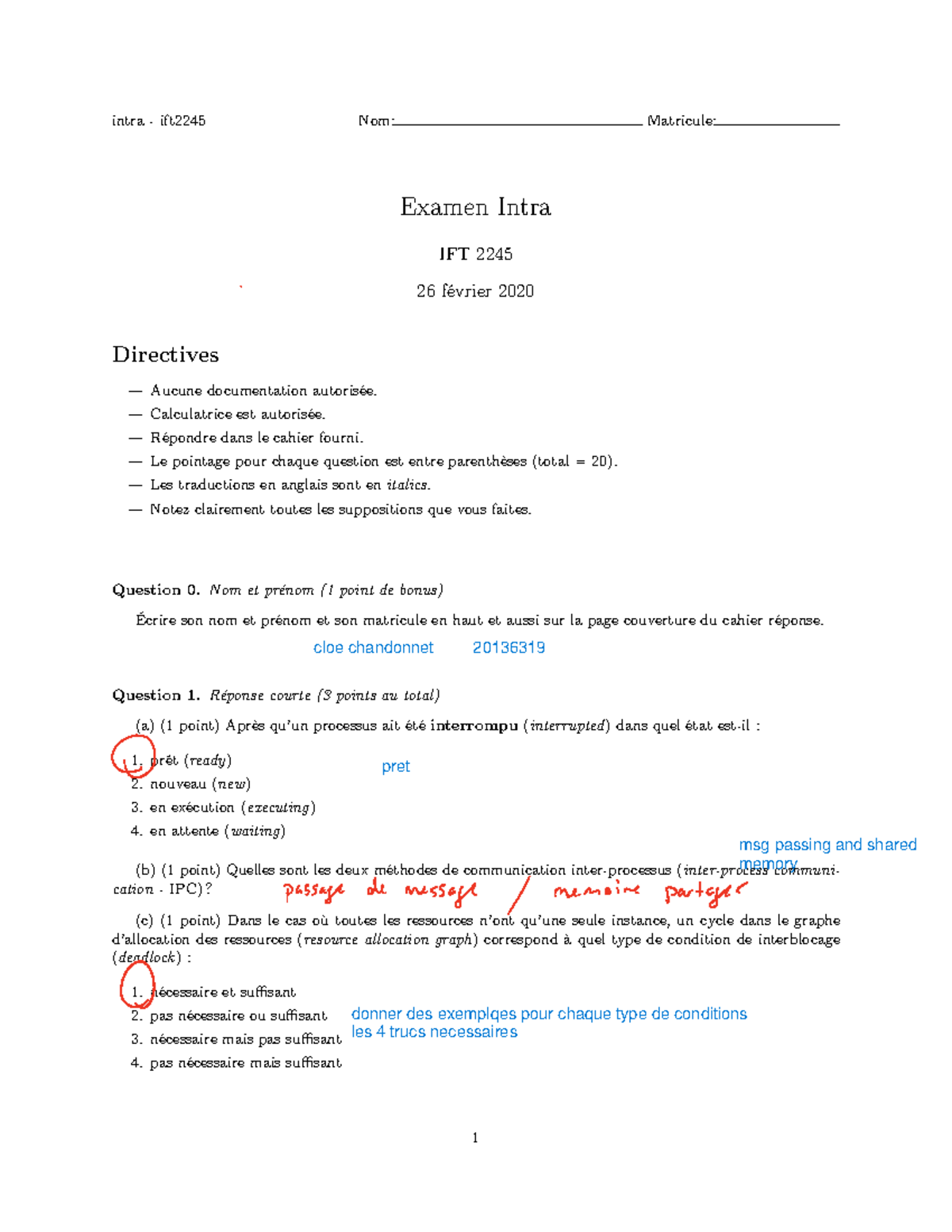 Intra-h2020-solutions - Examen Intra IFT 2245 26 Février 2020 ...