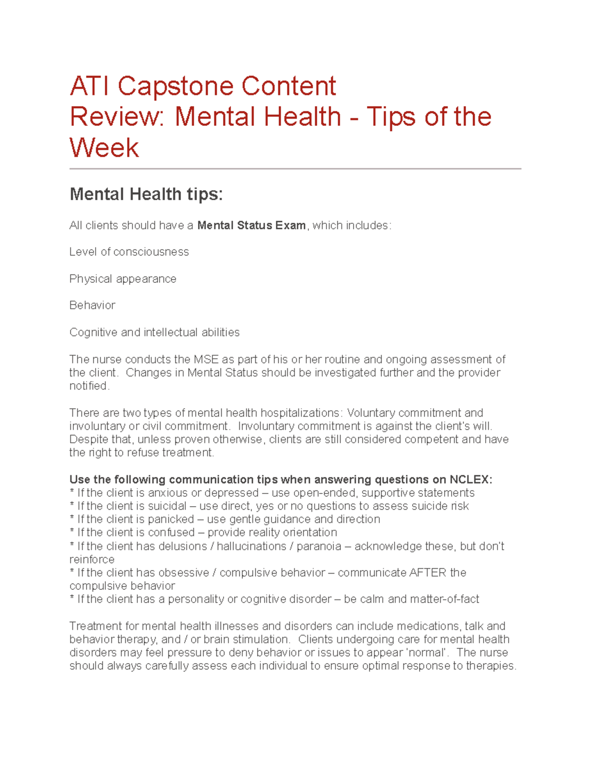 Ati Capstone Mental Health Pre Assessmentcareer Detail - pr8r83p