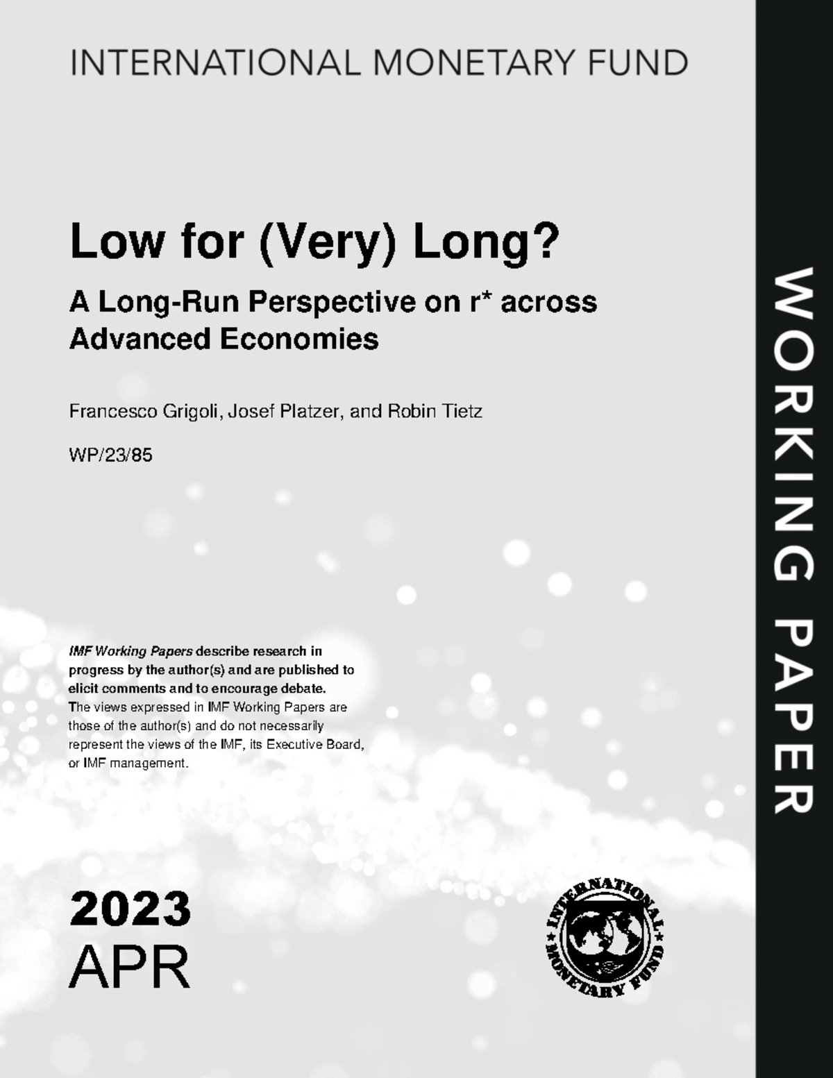 Wpiea 2023085 - Final essays - Low for (Very) Long? A Long-Run ...