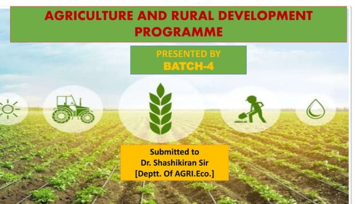 Agriculture And Rural Development Programme - Studocu