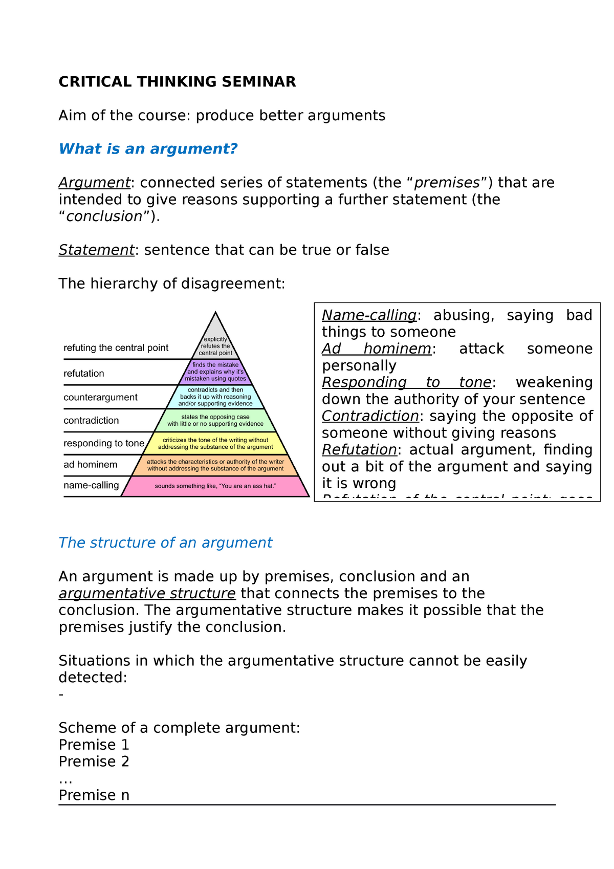 critical thinking seminar