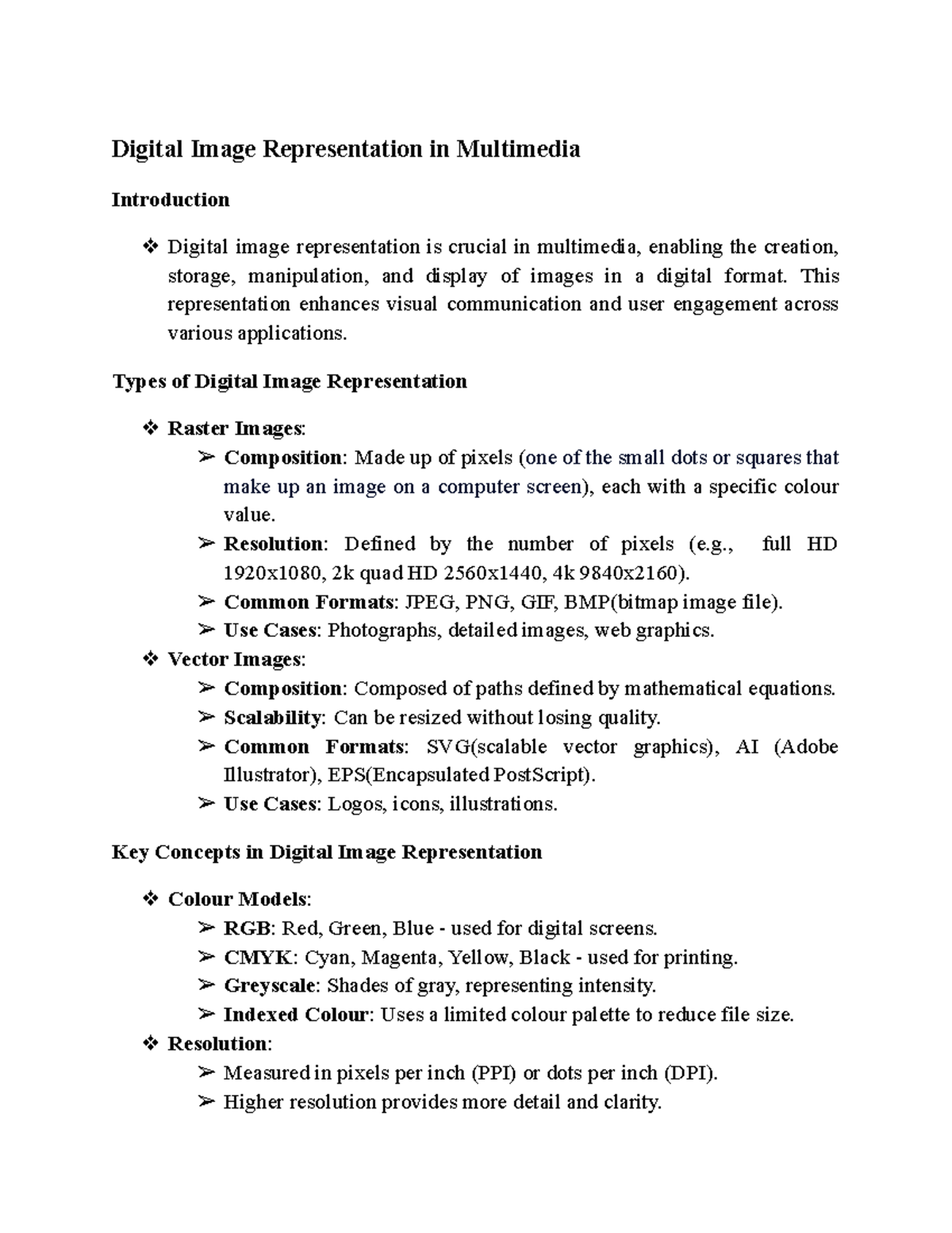 Chapter 3 - o | o - Digital Image Representation in Multimedia ...